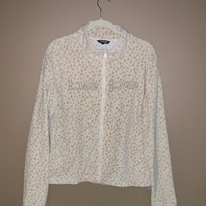 bebe White and Beige Patterned Sweatshirt
